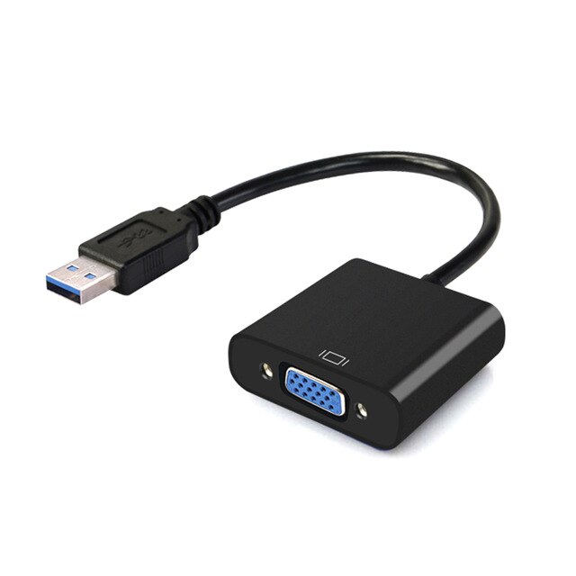 Usb 3.0 Naar Vga Adapter Multi-Display Converter Externe Grafische Kaart Draagbare Usb 3.0 Naar Vrouwelijke Vga Converter voor Pc Hdtv: Black
