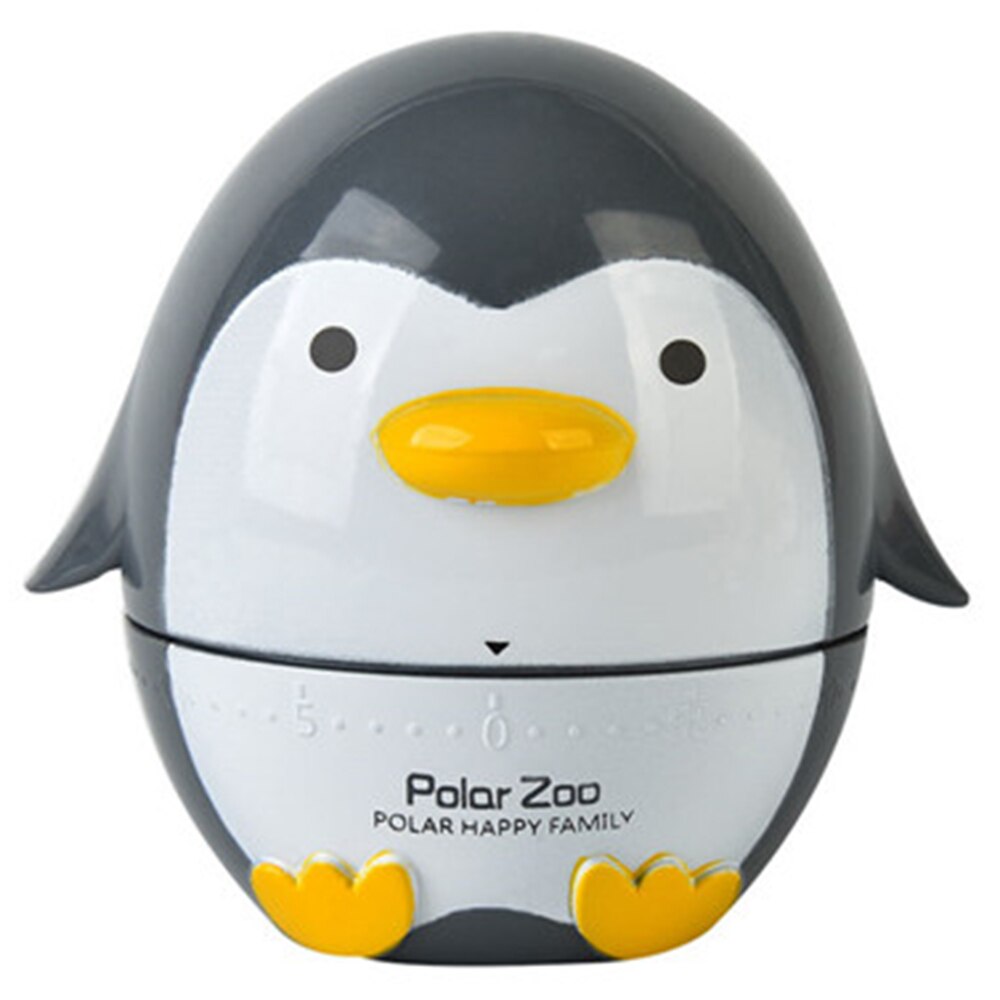 Penguin Kitchen Handle Rotage Dial Timers Reminders Mechanical Countdown Timer Cooking Busy Reminder Watch Under One Hour: Black