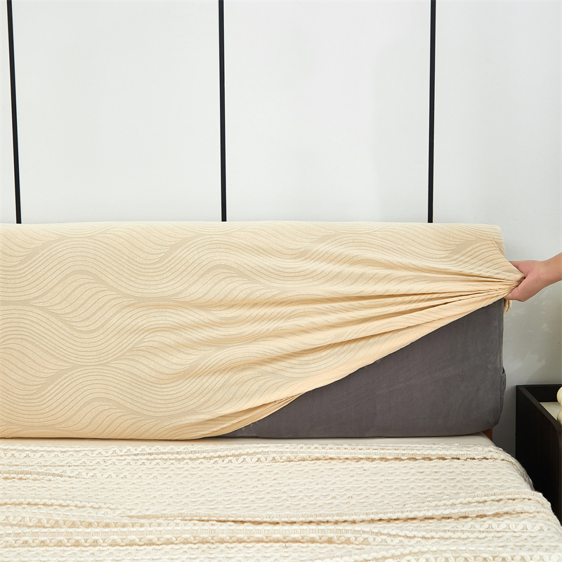 Luxe jacquard bedhoofdeinde hoes effen kleur all-inclusive elastische bedhoofd hoes nachtkastje stofbeschermer voor slaapkamer