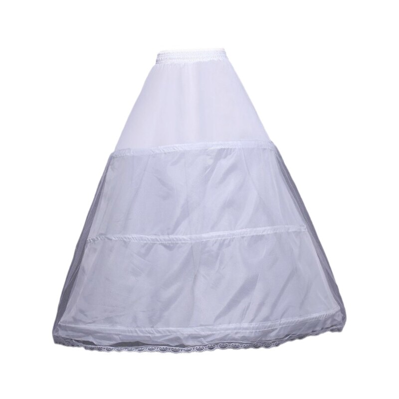 Vrouwen Hoepelrokrok Witte Hoepel Rok Floor/Knie Lengte Baljurk Slip Meisjes Onderrok Voor Wedding Bridal Jurk: 3 steel 1 yarn