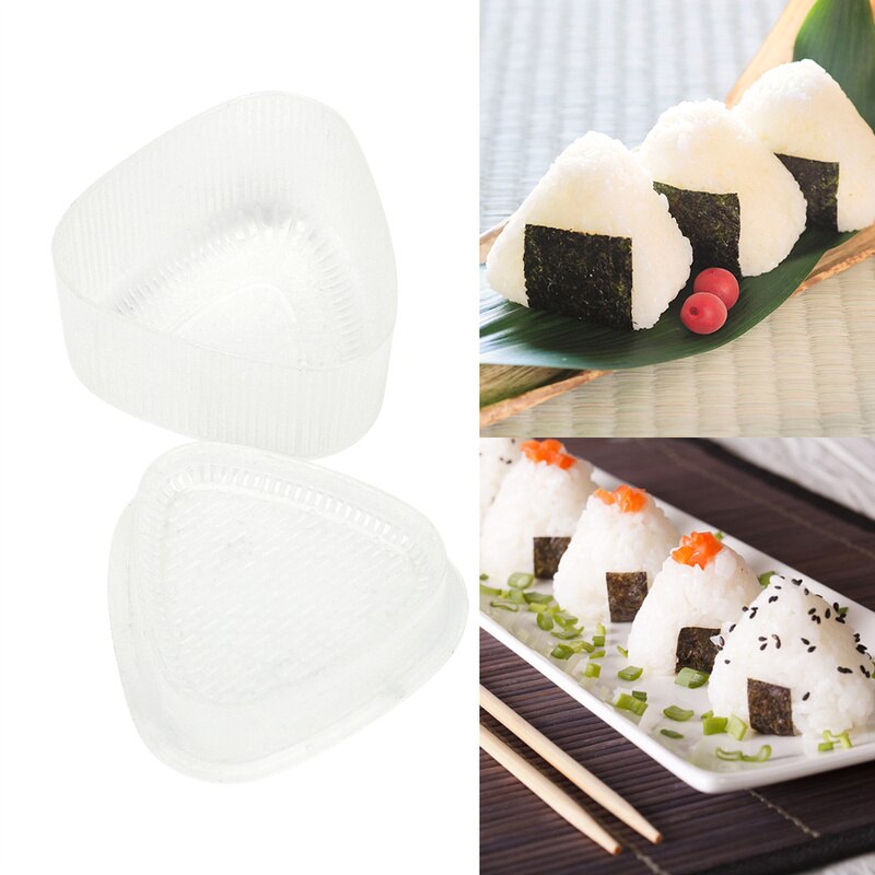 2 stk trekantet plast sushi ris kugle maker form onigiri form sæt køkken gadgets ting gennemsigtig bento tilbehør