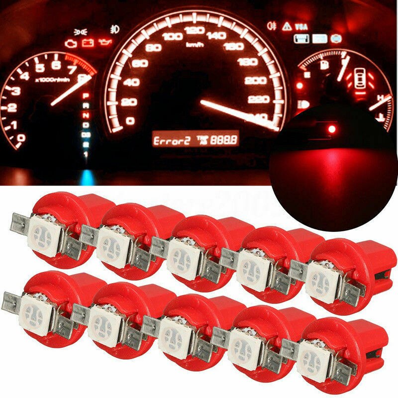 10Pcs/lot LED T5 COB SMD Car Dashboard Light Ambient Light Panel Bulb Auto Car Instrument Light Indicator Lamp Car Accessories