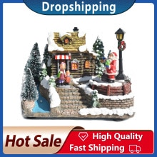 Weihnachten Leuchtende LED Licht Musik Haus exquisit Handwerk Hütte Weihnachten Baum Santa Claus Dekorationen Ornament