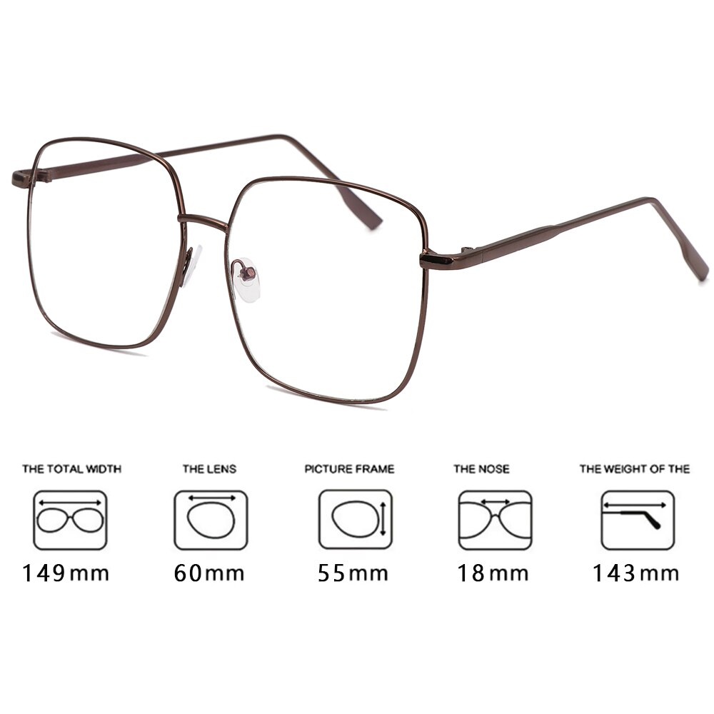 1 PC Anti Blue Ray Glasses Metal Frame Computer Glasses Women Eyewear Comfort Resin Lens Optical Spectacle Frames