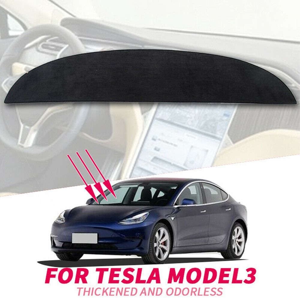 Matta instrumentbräda för tesla modell 3 auto instrumentbräda sammetsskydd svart blockerar damm reducerar buller biltillbehör