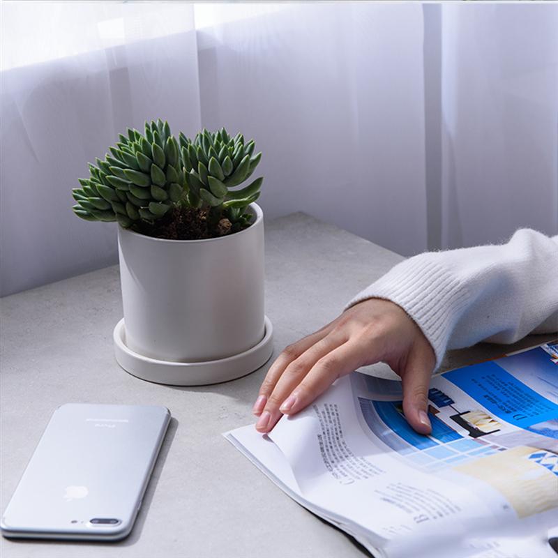 1 set mini keramische potten kleine vlezige potten bloempotten tuindecoraties buitendecoratie met bord voor thuis tuin