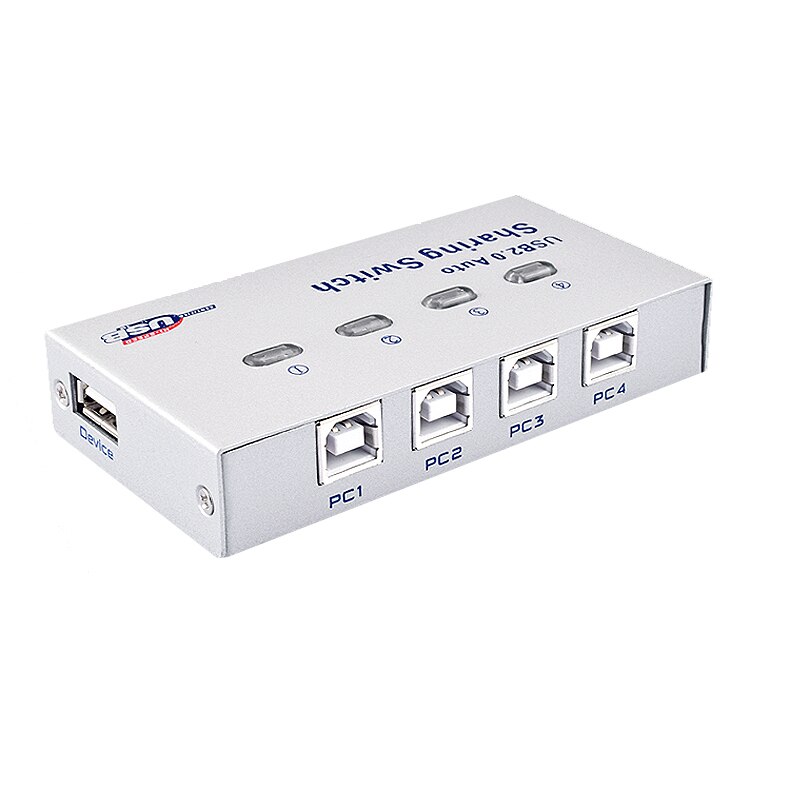 4 ports USB2.0 Automatic Printer switcher 4 in 1 out USB Hub multi PC sharing one USB2.0 device