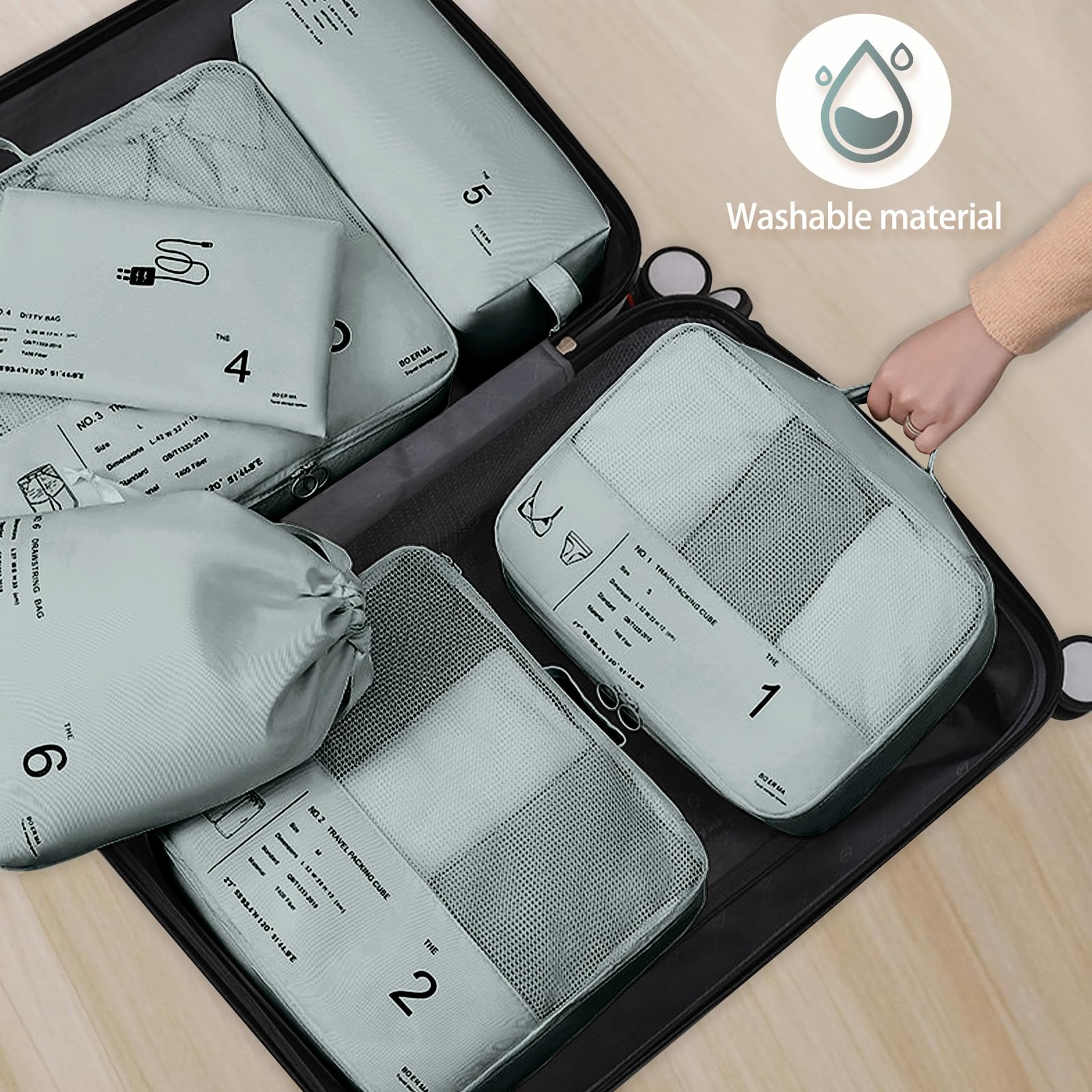 Cubos de embalaje para viaje, organizador de maletas portátil, bolsa de almacenamiento de ropa, accesorios de viaje, bolsas de equipaje para maletas de mano