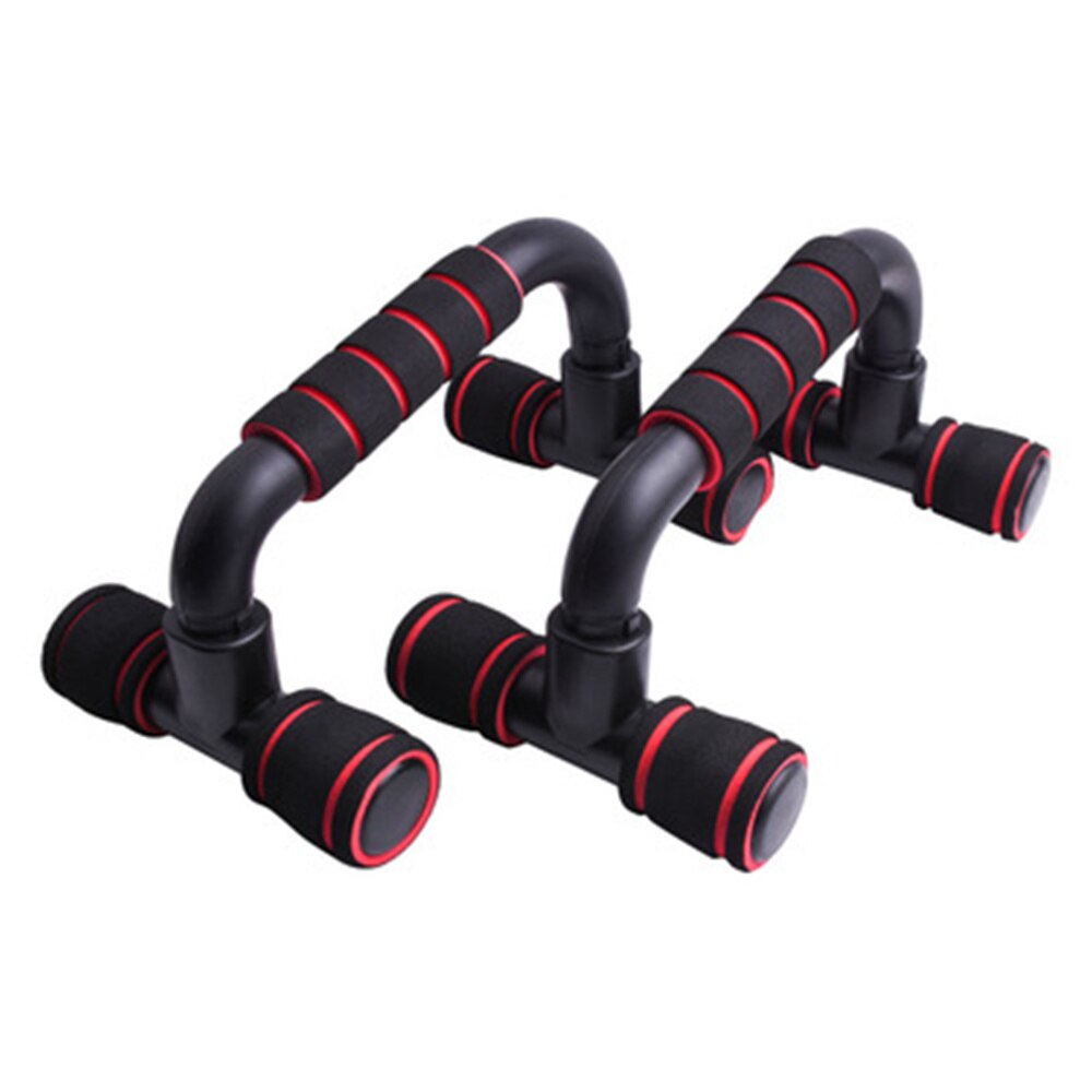 1 Paar I-Vormige Push-Up Rack Fitness Apparatuur Hand Spons Grip Bars Spier Training Push Up Bar borst Home Gym Body Building: red