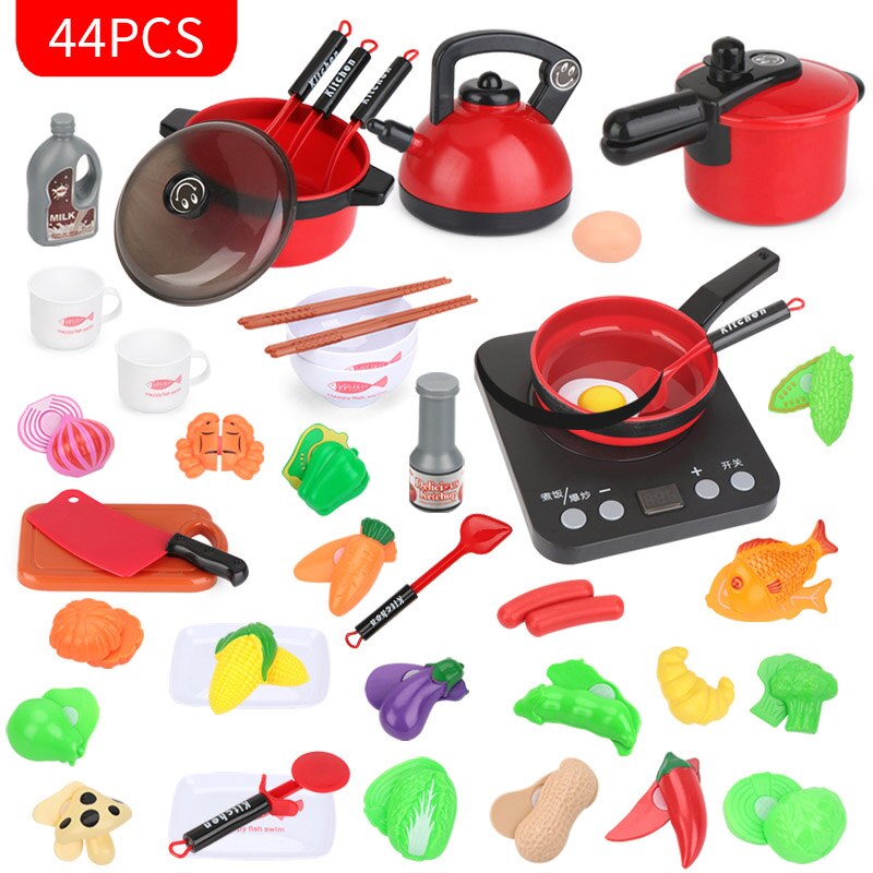 Children's Simulation Kitchen Set Toy Children Play House Kitchen Cookware Pot Pretend Chef Mini ABS Plastic Boy Girl Toy: 1