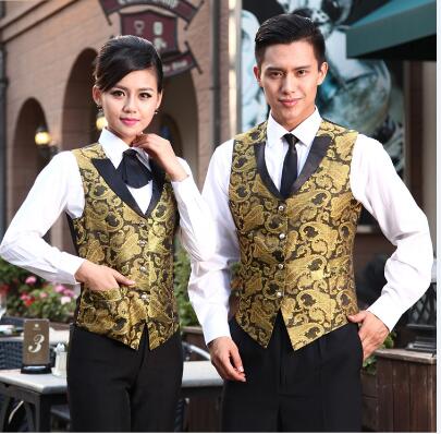 Frauen Nachtclub Kellnerin Weste Uniform Helle Farbe Bar Männer Kellner Weste Kleidung Hotel Restaurant Arbeitskleidung 89: Gelb / L