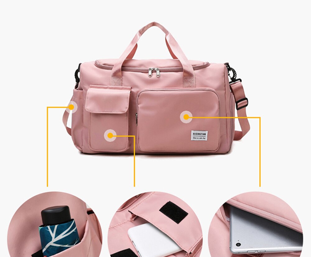 Casual Summer Nylon Travel Bag Woman Handbags Multifunction Wet Dry Separation With Shoe Position Sports Bag Large Travel Bags