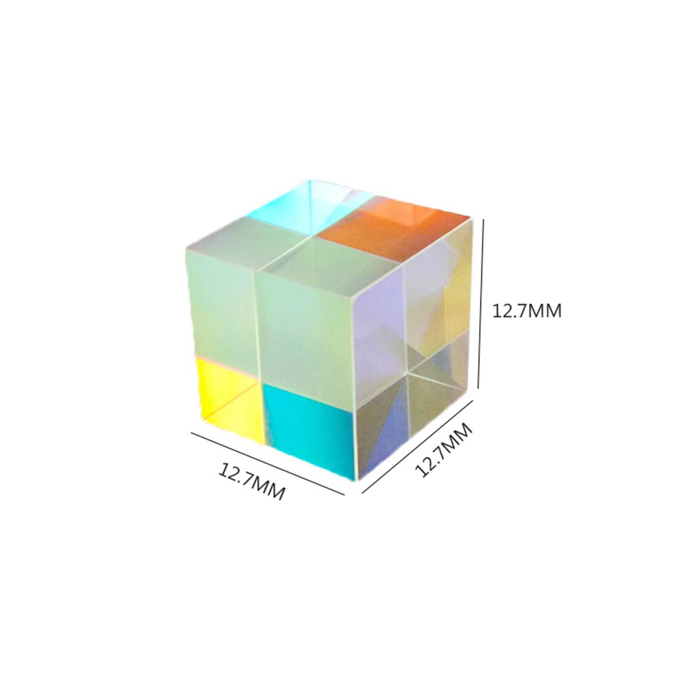 Rainbow Prism Optical Glass Six-Sided Bright Light Combine Cube Physics Teaching Refracted Light Spectrum Experiment Instrument