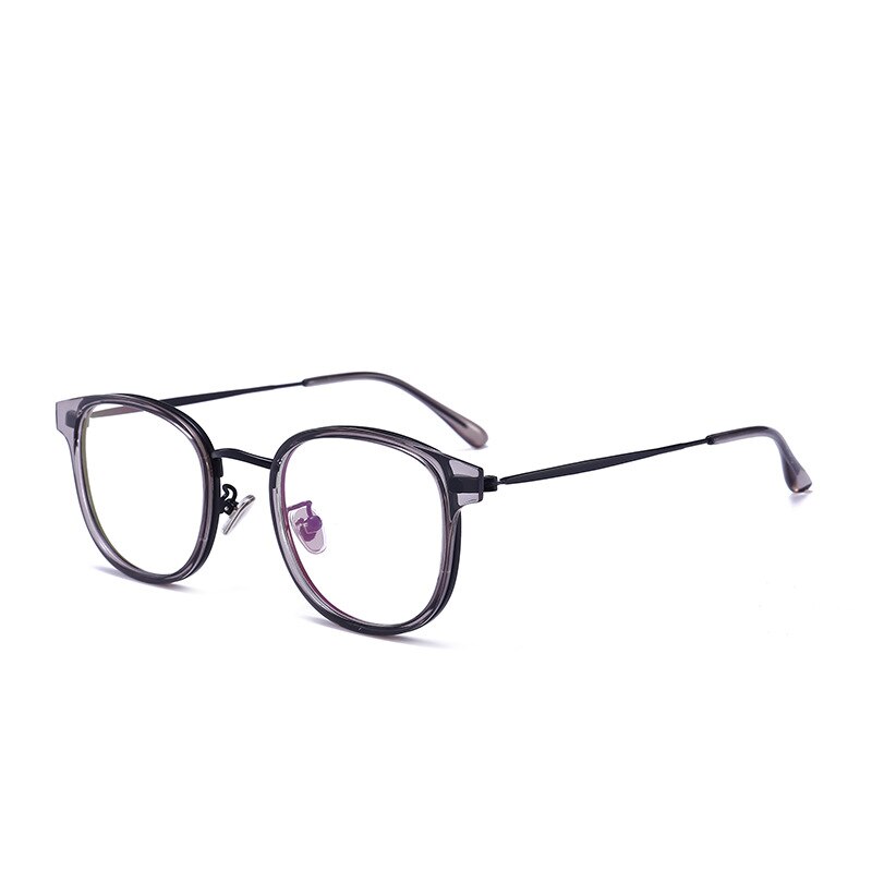 Explosion TR90 Metal Alloy Glasses Frame Men Myopia Eye Glass Prescription Eyeglasses Korean Square Optical Frames Eyewear: gray