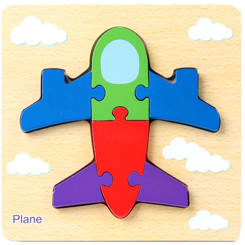 Intelligentie Kinderen Speelgoed Houten 3D Puzzel Tangram Voor Kinderen Baby Cartoon Dier/Verkeer Puzzels Educatief Speelgoed: Licht Geel