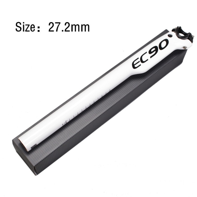 Tija de sillín ec90 con cuentagotas, canoa, tija de carbono para mtb, tige de selle reggisella, tija de asiento de carbono, 27,2/30,8/31,6x350/400mm, novedad: white 27.2mm