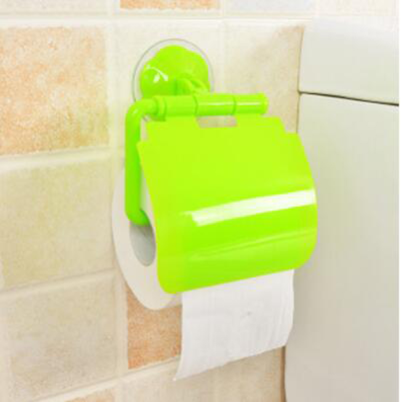 Wall Mounted Suction Cup Toilet Tissue Holder Roll Papers Stand Storage Dispensers with Cover Bathroom Accessories