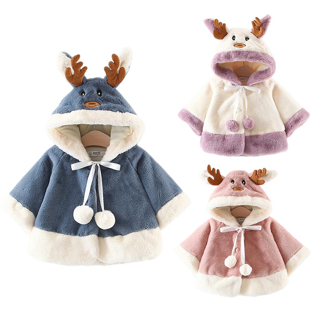Toplancha bébé garçon fille manteau contraste couleur confort doux à manches longues belle cape épaissir polaire quotidien loisirs à capuche