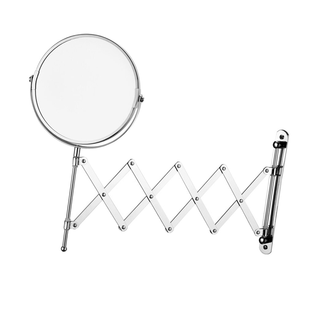 6.7'' Round Double Sided 360° Swivel 1X/2X Magnified Extendable Vanity Mirror