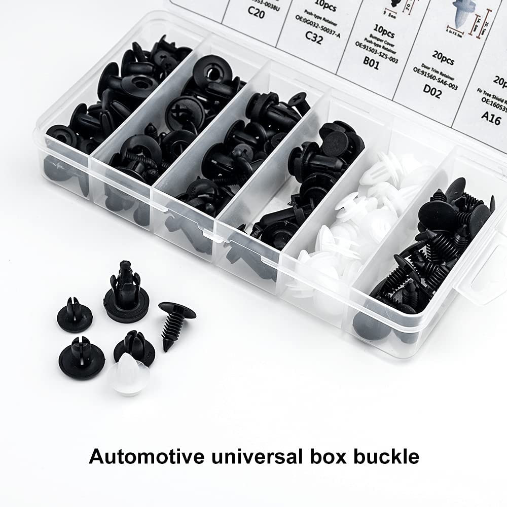 ABSOPRO 20 Rivetti In Plastica A Pressione Per Paraurti Auto, 6mm, Fissaggi Per Parafango E Fascioni, Clip Di Ricambio Universali