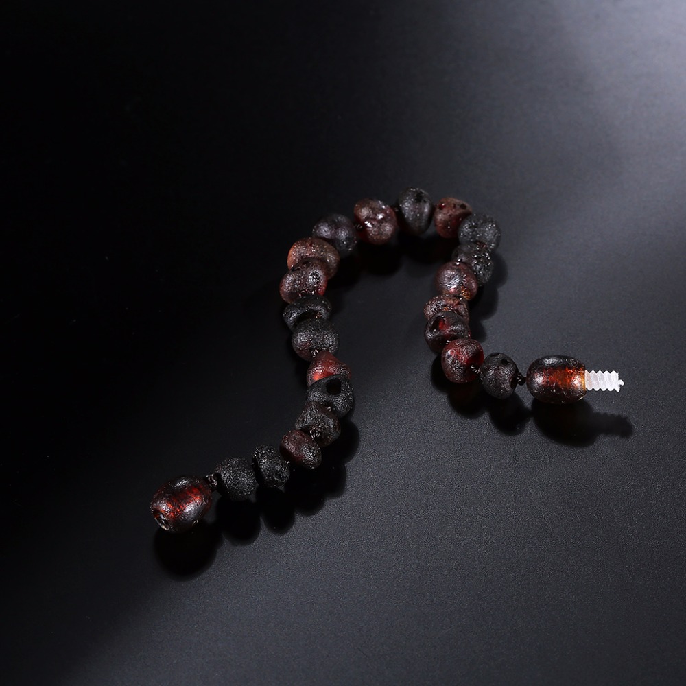 roh Baltischen Bernstein Armbinde für Erwachsene (Kirsche roh-Ungeschliffen) -handgefertigt in Litauen-Labor-Getestet Authentische-2 Größen