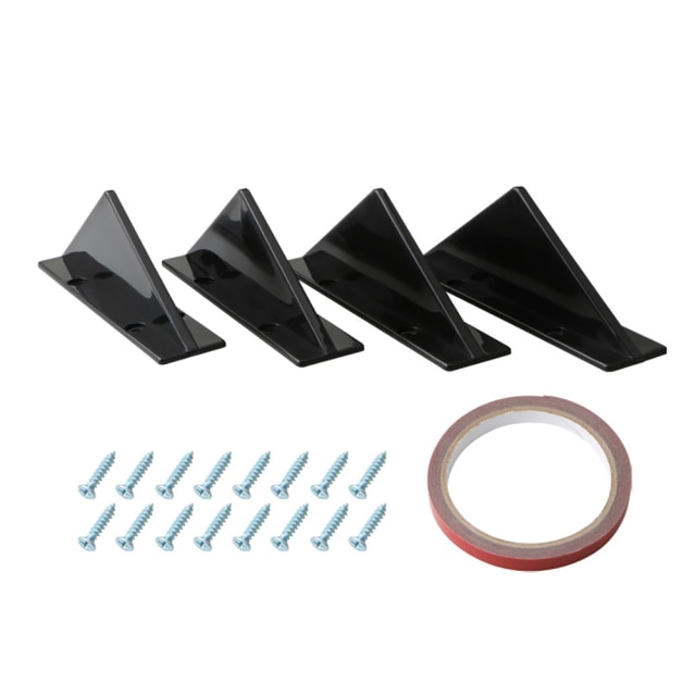 4pcs Universal Carbon Fiber Car Modified Rear Bumper Diffuser Triangle Spoiler For Bmw E46 E90 E60 E39 E36 F10 F30 X5 E53 E70: Bright flat 4pcs