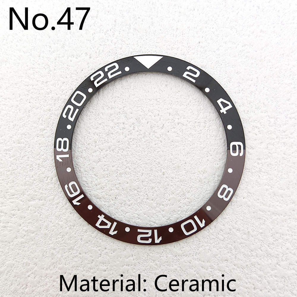blue watch bezel insert Suitable for 38mm watch case bezel Ceramic bezel insert module Replacement watch accessories no Luminous: Silver