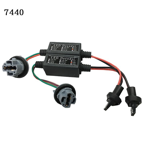 Lot de 7440 w21w t20 2 anti-erreur canbus, décodeur led, avertissement, annuleur d'erreur pour ampoule de clignotant led, décodeur d'ampoule led: 7440