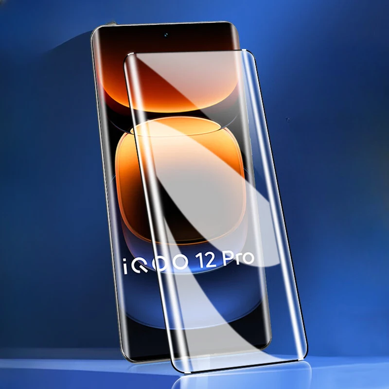 Zakrzywione szkło hartowane 3D dla Vivo iQOO 12 11 zawodowiec ekran ochraniacz dla iQOO12zawodowiec iQOO11zawodowiec anty niebieski światło szkło pełny pokrywa: KRIMSONOWY / Pakiet 20