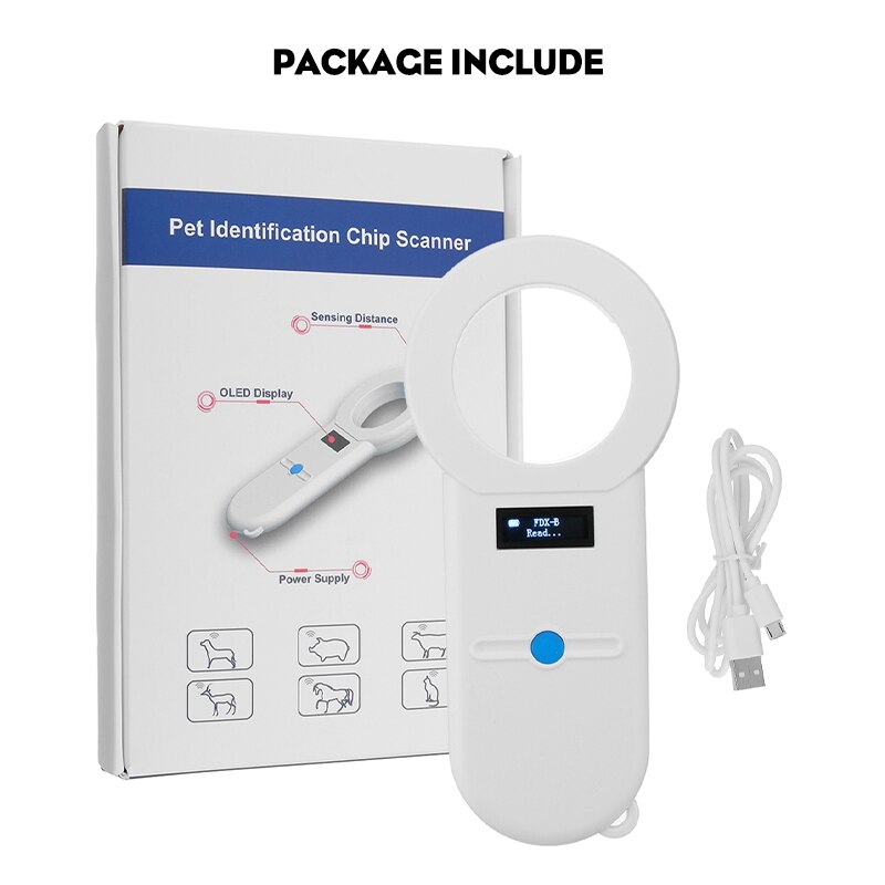 Pet Microchip Scanner Animal Pet ID Reader Handheld Pet Scanner USB RFID Reader for Dog Cat Horse 134.2Khz