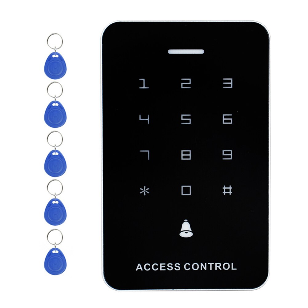Smart Home Entry Security System 125Khz RFID Anti Theft Access Control Keypad Factory Hands Touch Office Door Opener Password: Brown