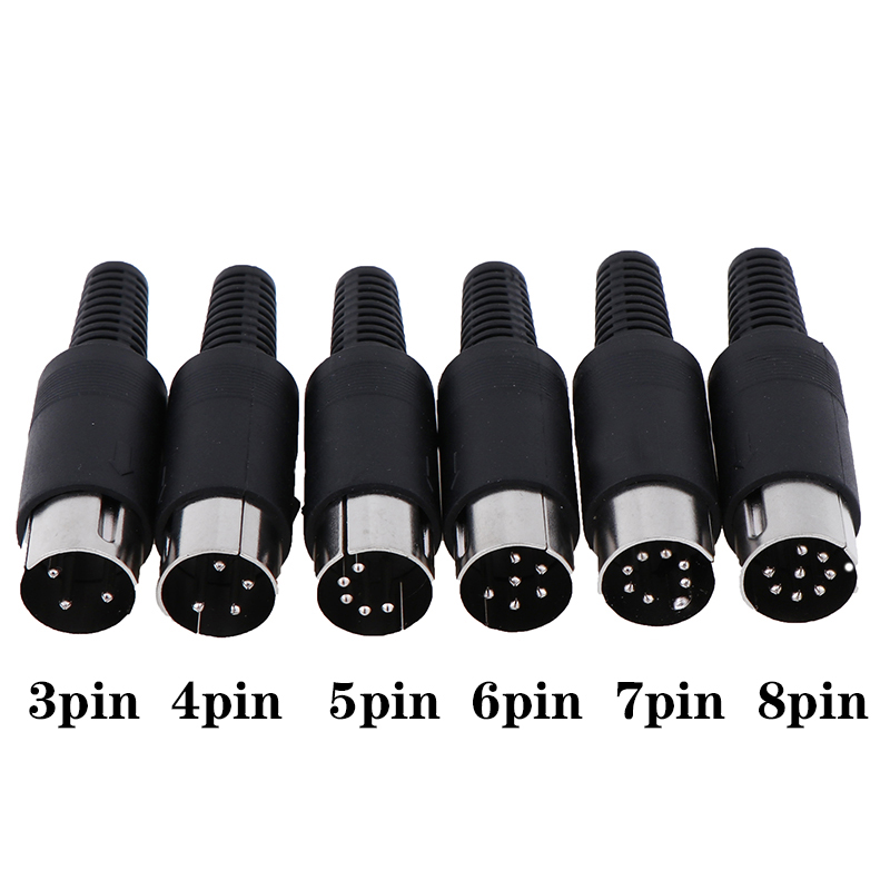 3/4/5/6/7/8 pin DIN man vrouw plug met plastic handvat en vrouwelijke socket behuizing paneelmontage chassis connector solderen: Donkergrijs / 1 P