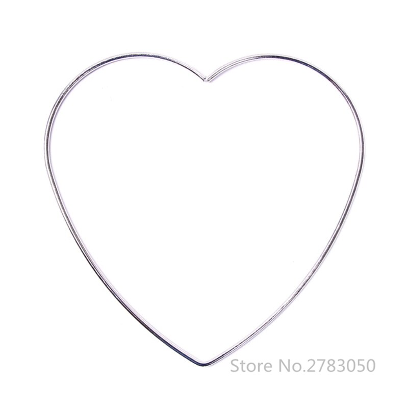 1Pc Love Heart Shape Dream Catcher Rings Metal Craft Hoops for Dreamcatchers Wreaths Macrame Project DIY Accessories 5-20cm: Silver 15cm