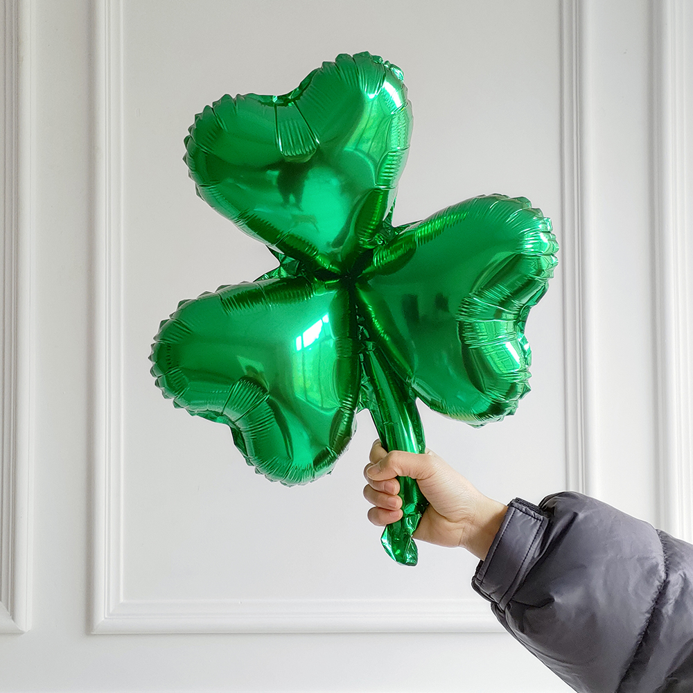9 Uds. Globos de aluminio de trébol de hoja verde Globos de helio de hoja de la suerte del Día de San Patricio decoración de cumpleaños de boda Globos de