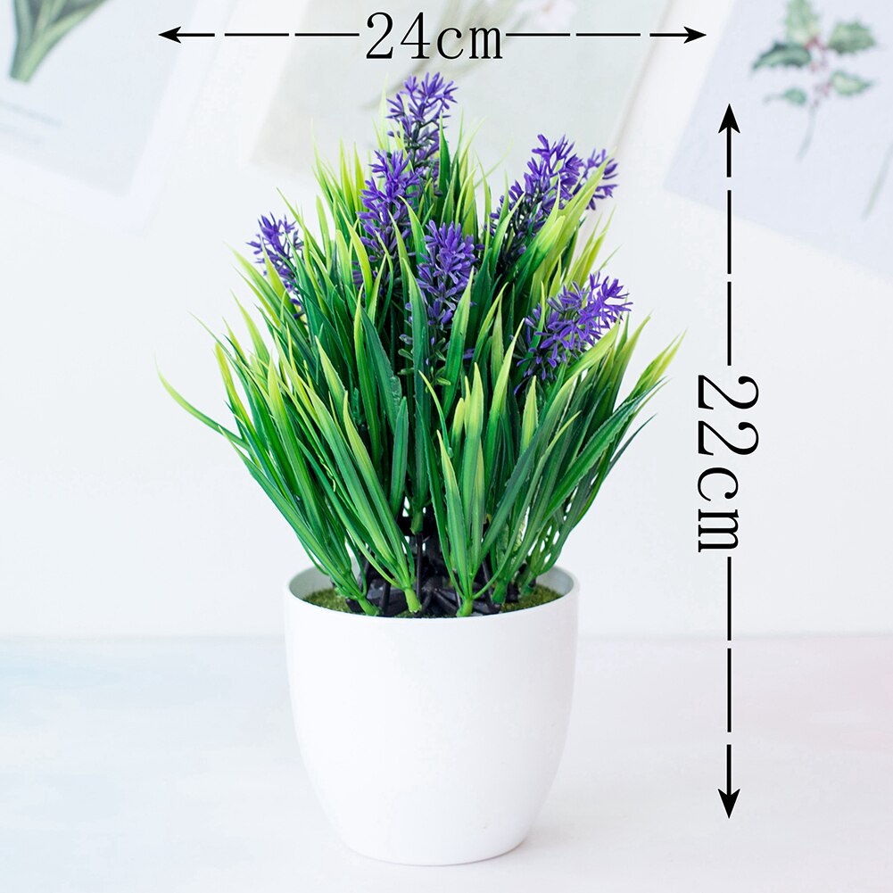 Artificial Lavender Flower Bonsai Garden DIY Wedding Party Office Desktop Decor