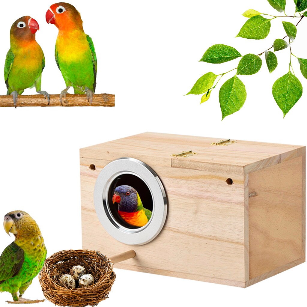 Wooden Bird House Nest Wall-mounted Hanging Birds Nest Breeding Box Mating Birdhouse Boxes Home Outdoor Decoration L515