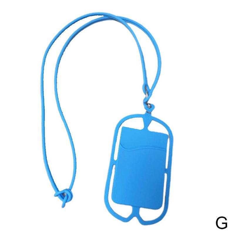 DIY Mobile Phone Silicone Lanyard Belt Neck Bracelet Sets Clip Necklace Card W5I4: G