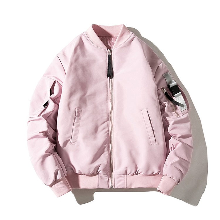 Efterår par jakke frakke oversize stil kvinder bomber jakke kvinder toppe chaqueta mujer vinter tyk frakke pink casaco: Tyk lyserød / M