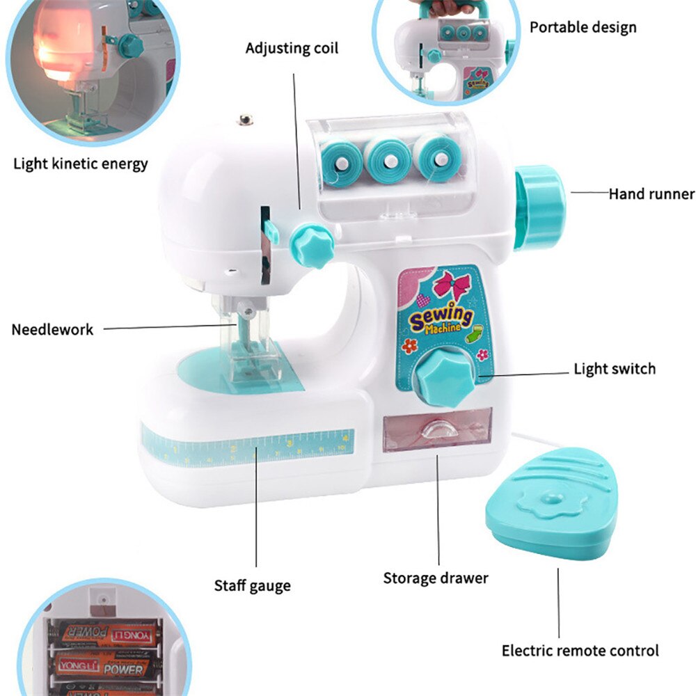 Máquina de coser para niños, máquina de coser eléctrica portátil de escritorio para hacer máscara, Mini máquina de coser