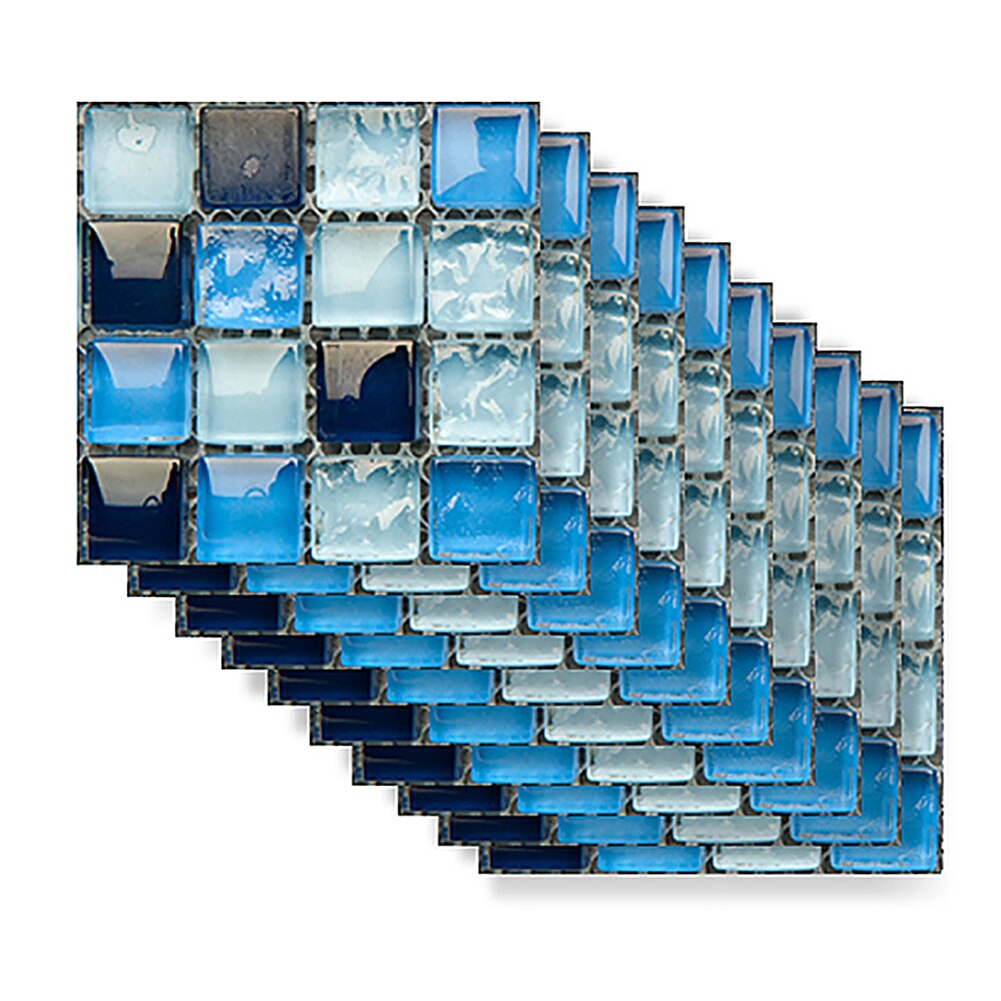 10pcs/set Mosaic Wall Tile Stickers Waterproof Self-adhesive Floor Decals Bathroom Wall Tile Stickers Decor Waterproof *: 6