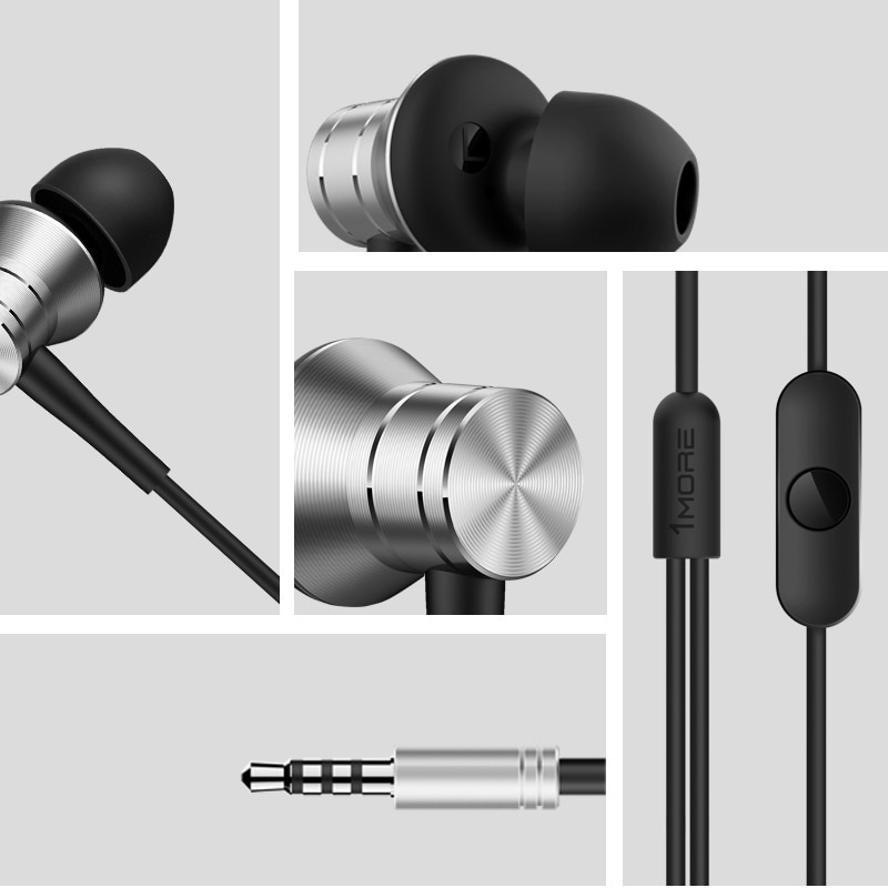 Original 1 Piston más ajuste en la oreja Auriculares auriculares con micrófono para iOS y Android Xiaomi teléfono iPod iPad E1009