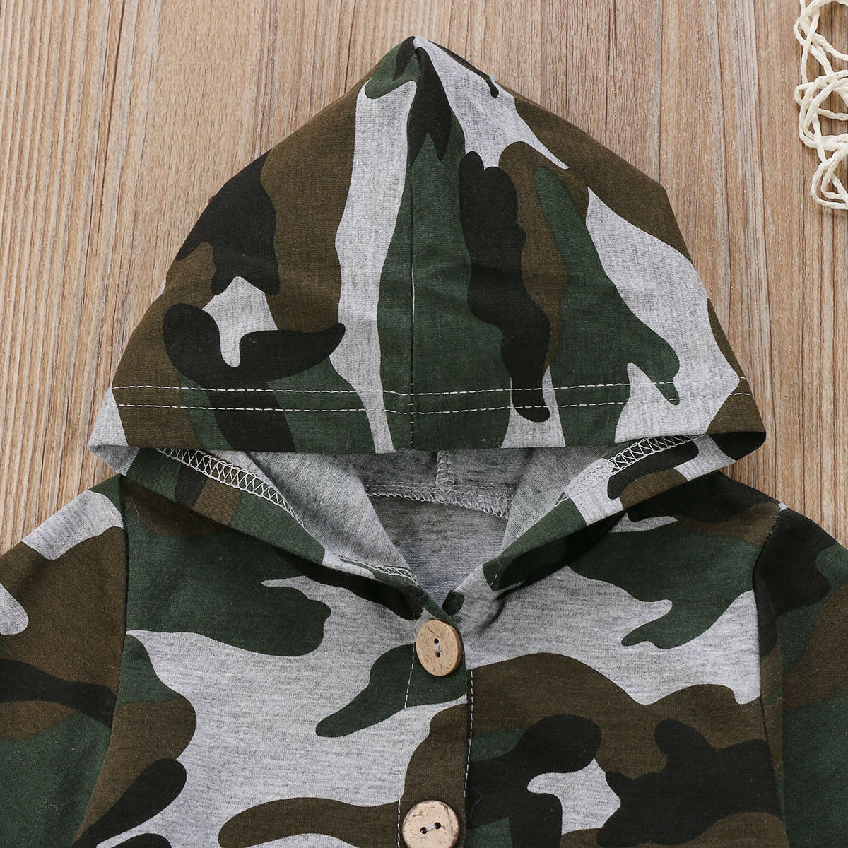 0-24M camuffare infantile Del bambino Della Ragazza del Ragazzo con Cappuccio Pagliaccetto Della Tuta vestito Vestiti di Autunno