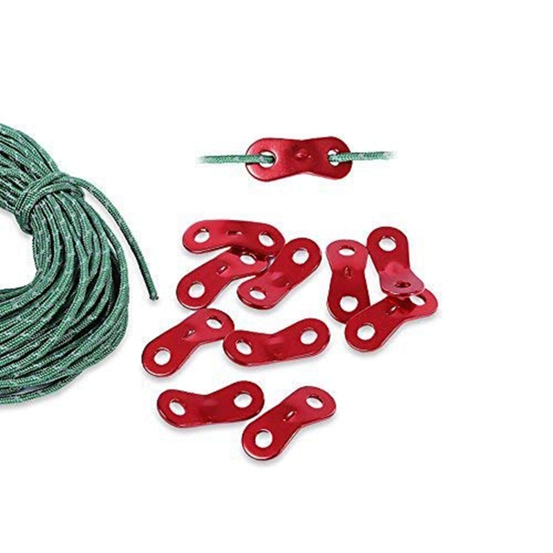 Tensor Paracord 40 uds, ajustador de línea Guyline, cordón de aluminio ultraligero fuerte, hebilla de viento, cuerda con gancho, mosquetón, figura Faste
