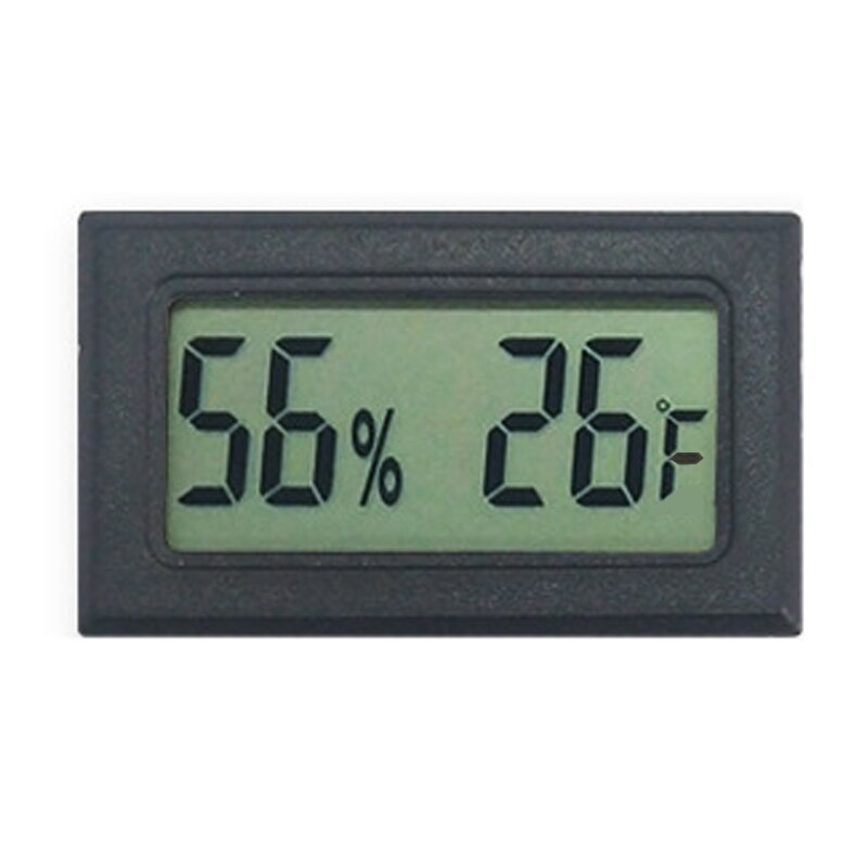 1pc Mini Humidity Sensor LCD Temperature Thermostat Outdoor Weather Station Digital Thermometer: Fahrenheit Black