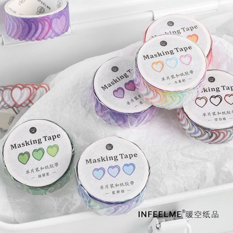 100Pcs Harten/Roll Mooie Hart Papier Decoratieve Stok Label