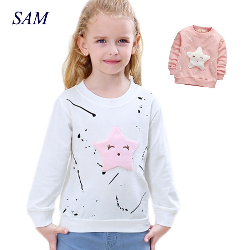 enfants garçon dessin animé à manches longues T-shirt tout match veste sourire visage étoile enfants vêtements bébé fille vêtements