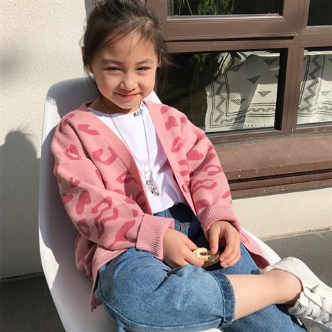 Maglione Cardigan per ragazze cappotto per abbigliamento per bambini primavera e autunno 2021 nuovo Top in stile occidentale lavorato a maglia versione coreana P5728: 8T