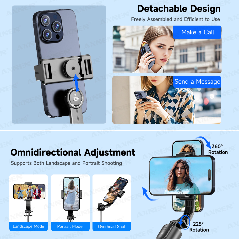 Trípode/palo selfie F15 con control remoto Bluetooth, poste extensible de 6 secciones, 360 ° Rotación, opción de luz de relleno, para teléfono Vlog