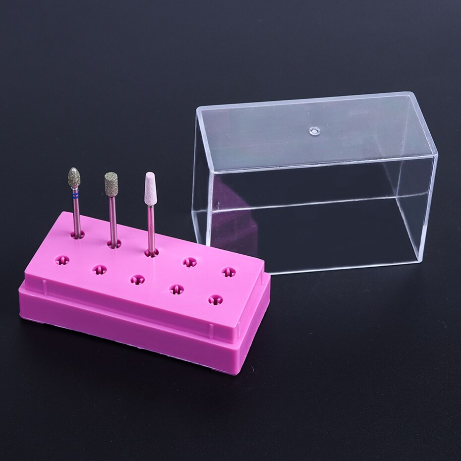 1pcs Nail Drill Bit Storage Box Empty Containers Acrylic Display Holder Milling Cutter Manicure Machine Accessories LA867-1