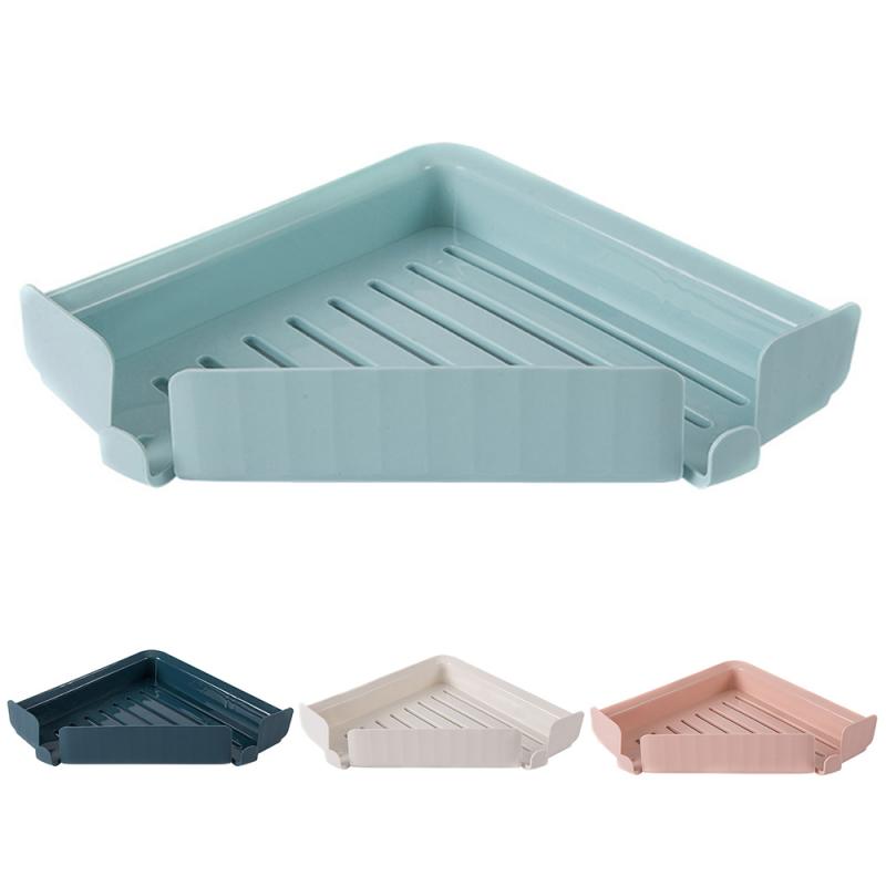 Perforated corner-free shelf rack kitchen storage shelf triangle hanging wall bathroom finishing rack drain free punch organizer